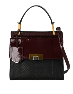 Le Dix, Leather/Snake, Blk/Burgundy, 002123, S/M, 2*